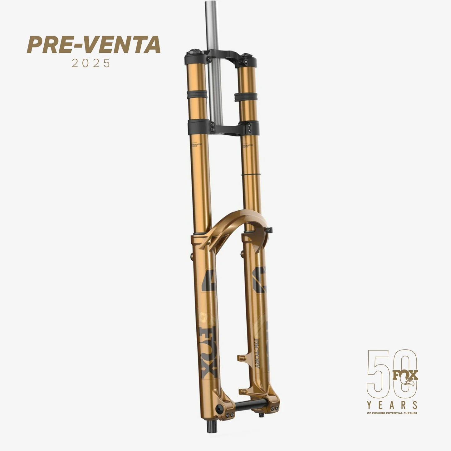 PREVENTA Fox Factory 40 29” 203mm, Grip X2, podium gold kashima